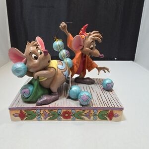 Jim Shore Disney Traditions Cinderella Gus & Jaq Collecting Pearls NWT No Box